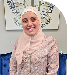 Portrait of Salma Elkaraksi, LPA at Hope Centered Wellness Group, providing trauma-focused support and counseling for individuals, families, and couples using ACT and CBT methods.